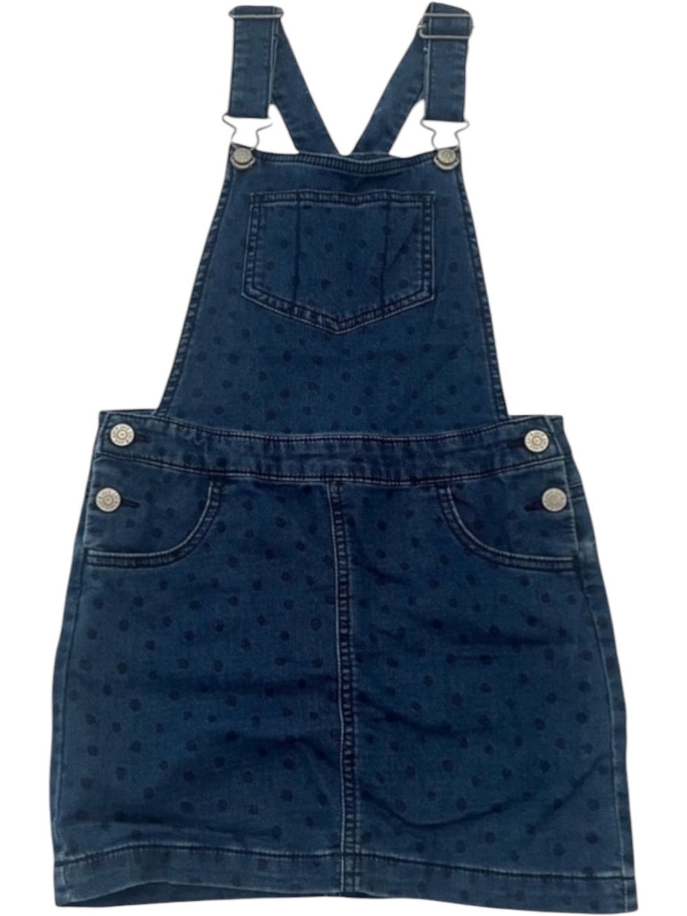 Cat & Jack Denim Overall Skirt Girls Size Medium 7 Blue Jumper Dress Adjustable